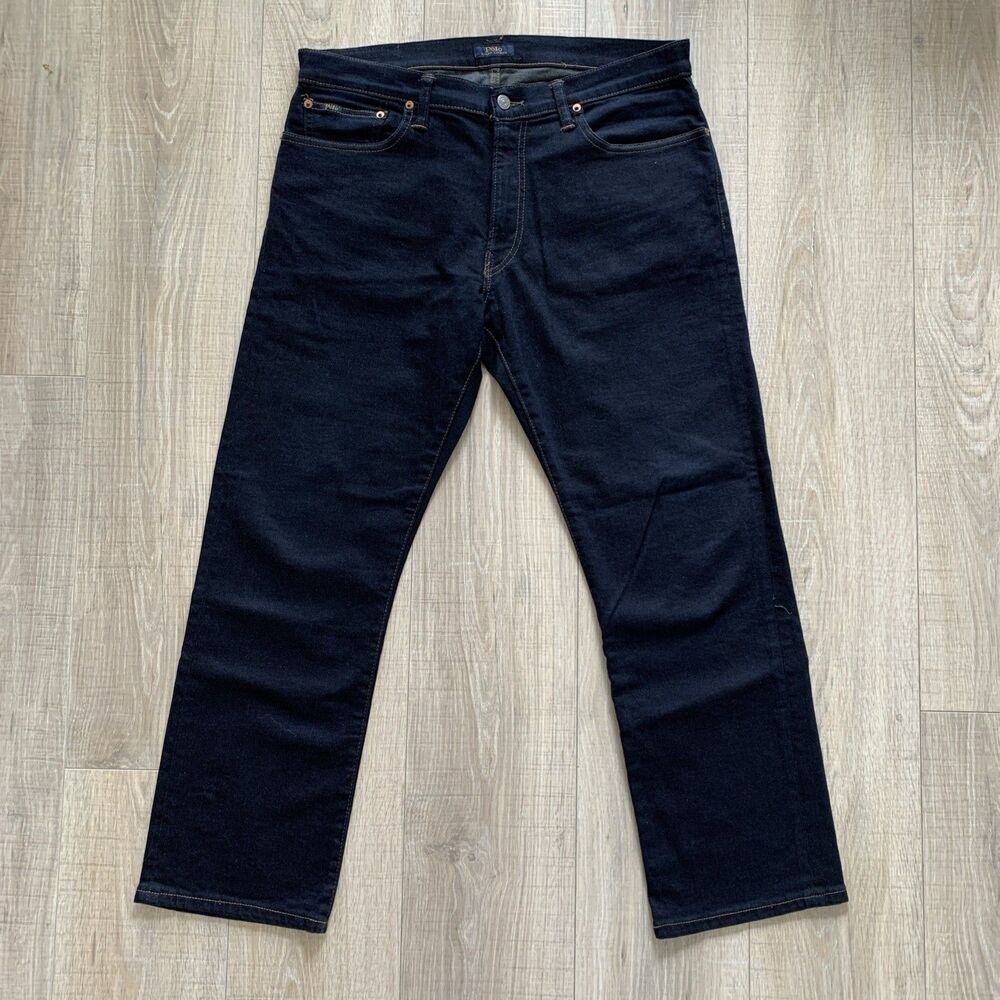 Polo Ralph Lauren Dark The Classic Fit Straight Jeans Stretch Denim Mens 34x30